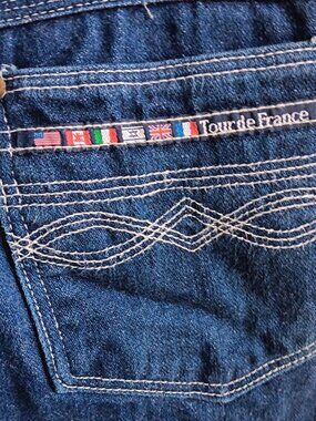 True Vintage Disco Jeans 36x25 FIT 80's INDIGO TOUR DE FRANCE DISCO POCKET 70s